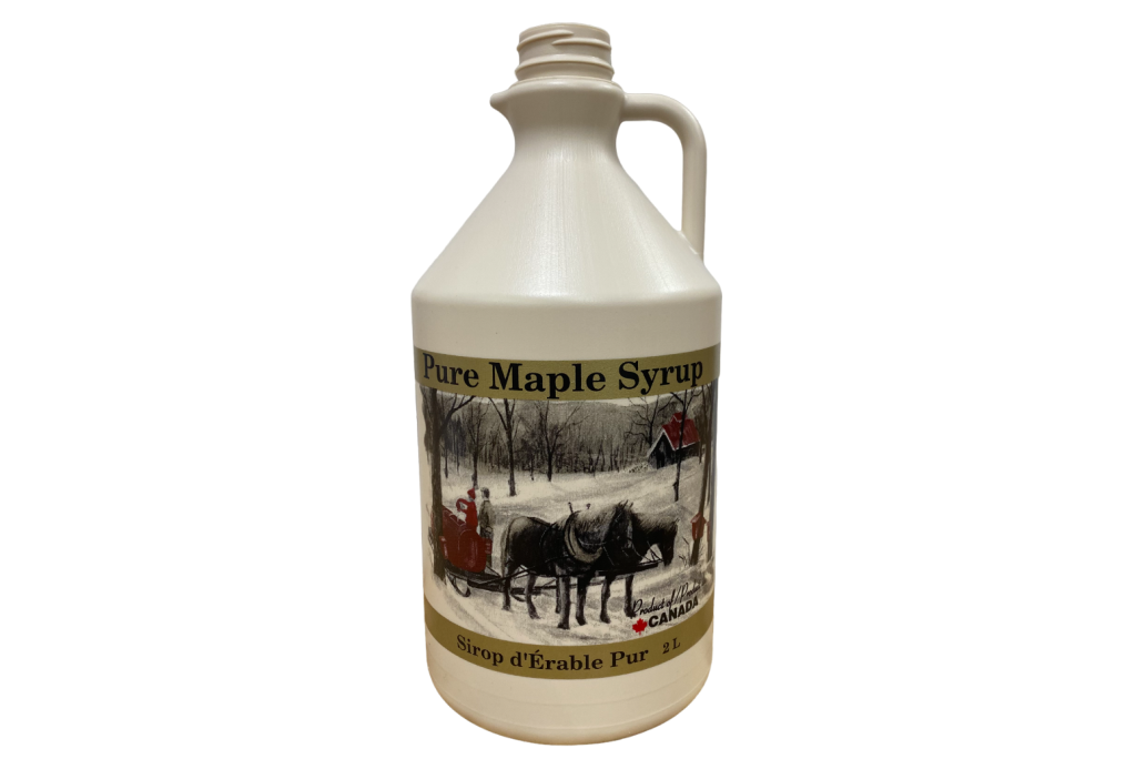 Pichets de sirop d'érable en plastique