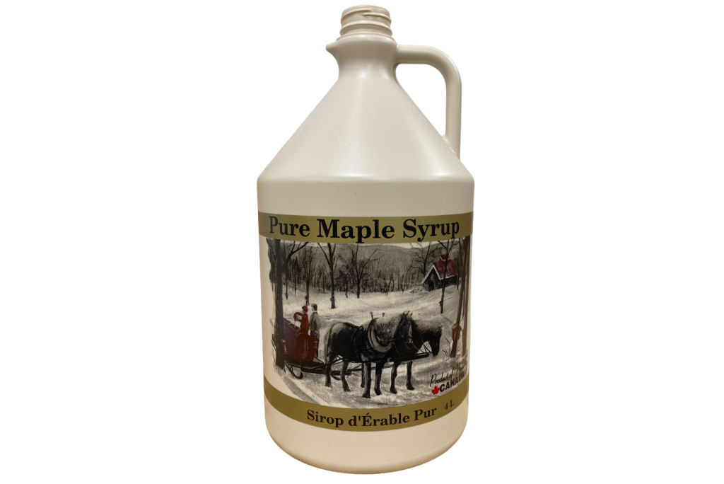 Pichets de sirop d'érable en plastique