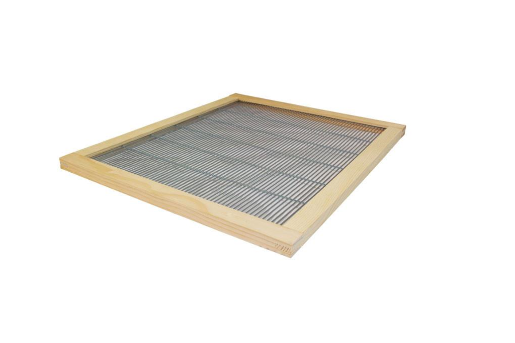 Grille à reine en métal avec cadre en bois