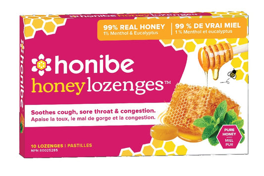 Pastilles au miel Honibe - Miel pur, menthol et eucalyptus
