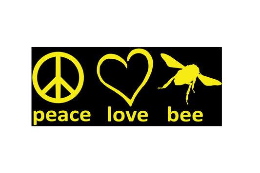 Paix, amour, abeilles - Autocollant pour pare-chocs