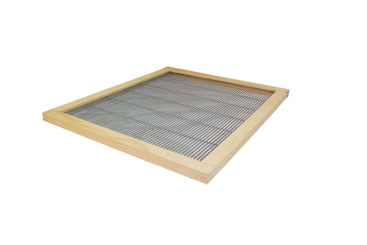 Grille à reine en métal avec cadre en bois